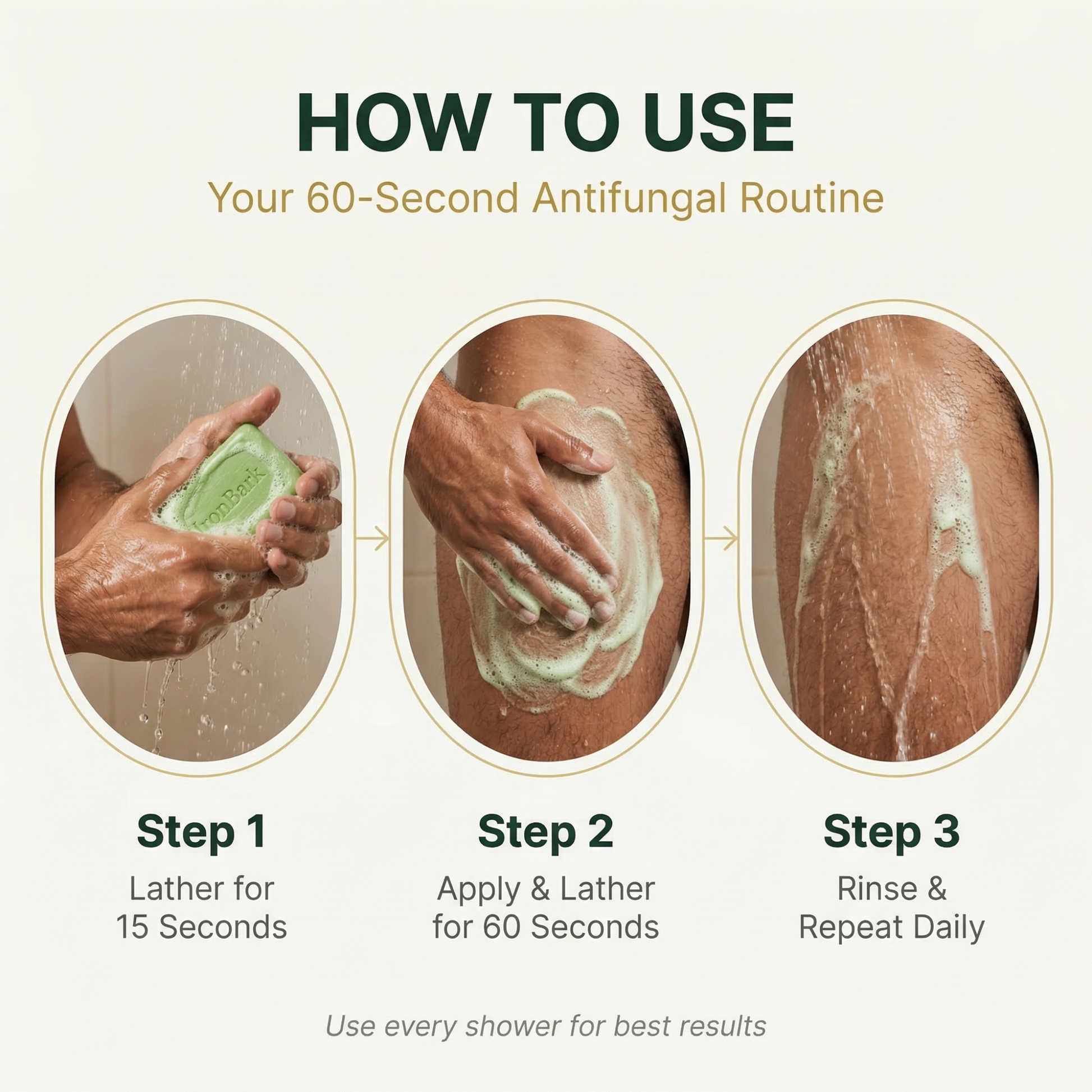 NAIA Ironbark Antifungal Soap Bar featuring a natural soap bar with ironbark for skin health and antifungal properties.