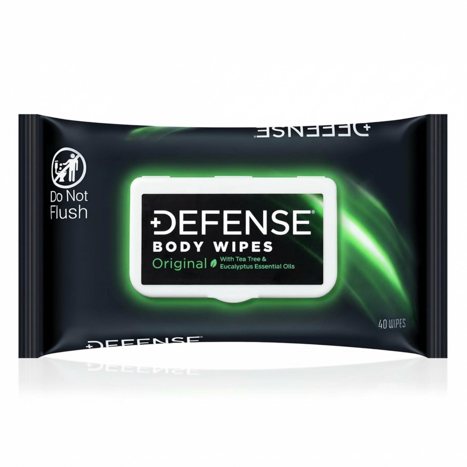 NAIA On-the-Go Defense Wipes in a portable pack, designed for convenient personal hygiene and protection.